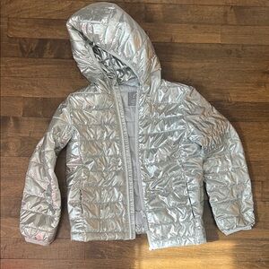 Primary Silver Hooded Puffer Jacket - Lightweight Warmth